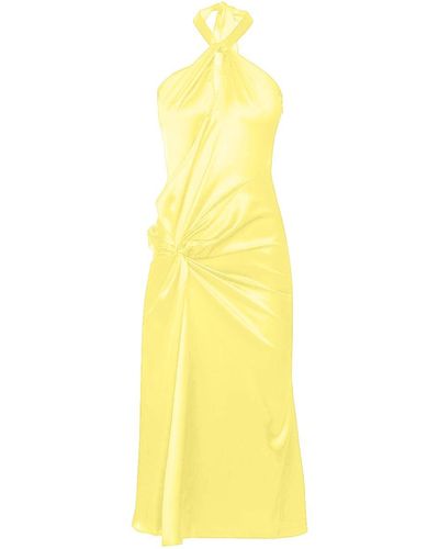 Amy Lynn Serena Yellow Satin Halter Neck Dress