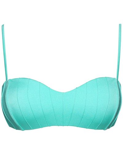 Noire Swimwear Turquoise Coquillage Bandeau Top - Blue