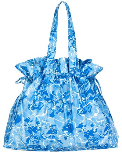 JAAF Tote Bag In Pool Water Print - Blue