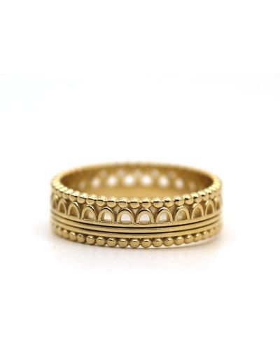 VicStoneNYC Fine Jewelry Antique Lace Pattern Ring - Natural