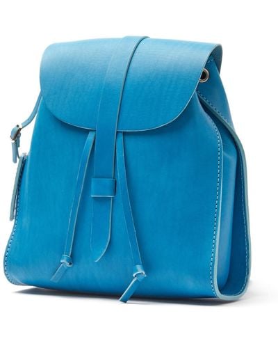 THE DUST COMPANY Leather Backpack Light Tribeca Collection - Blue