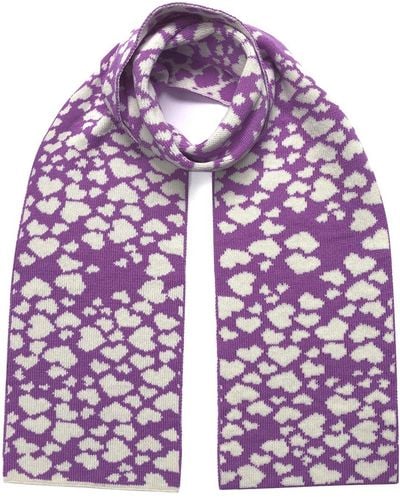 INGMARSON Hearts Wool & Cashmere Scarf Lilac - Purple