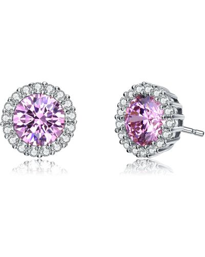 Genevive Jewelry Renée Lumiére Pink Stud Earrings - Purple