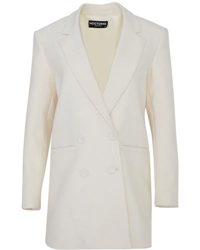 Nocturne Double-breasted Jacket Ecru - White