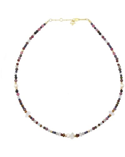 Gosia Orlowska Anika Herkimer Diamond & Pearl Necklace - Metallic