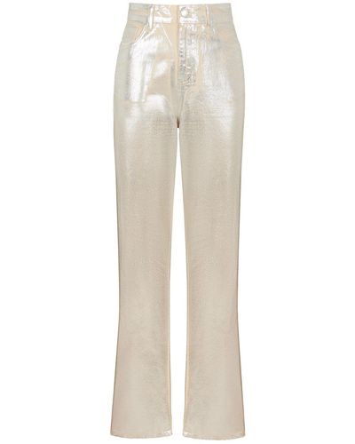 Nocturne Metallic Straight Leg Jeans - White