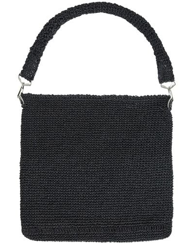 N'Onat Raffia Crochet Tote Bag In - Black
