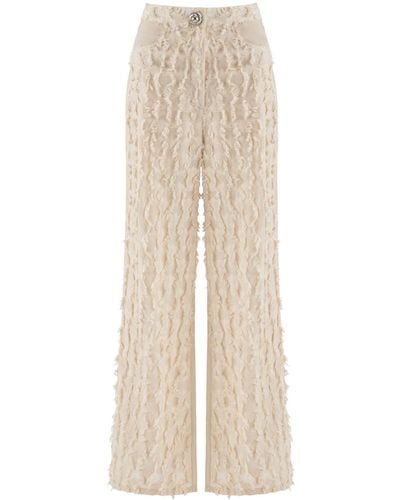Nocturne Tasselled Wide Leg Trousers - Natural
