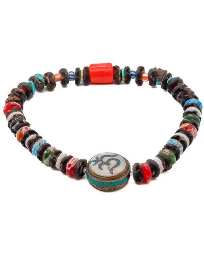 Ebru Jewelry Om Yoga Ankle Bracelet - Red