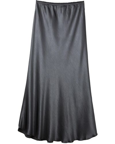 Cove Charcoal Satin Skirt - Grey