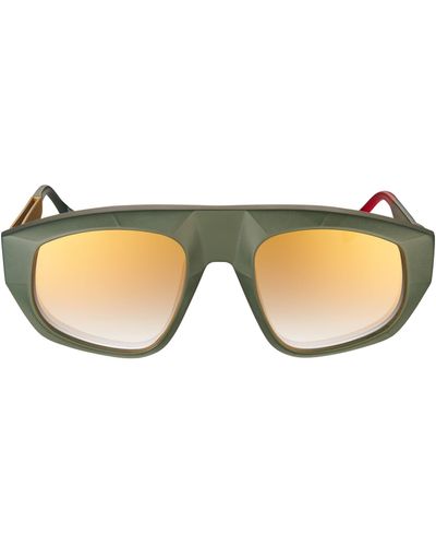 Vysen Eyewear The Lex Dark Military Green And Gold Temple - Brown