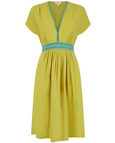 Nooki Design Layla Dress In Olive - Yellow