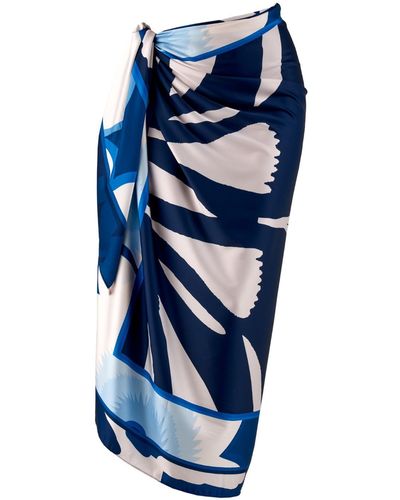 Washein Satin Sarong Cover Up Orchid - Blue