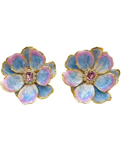 The Pink Reef Jewel Box Florals In Periwinkle - Blue