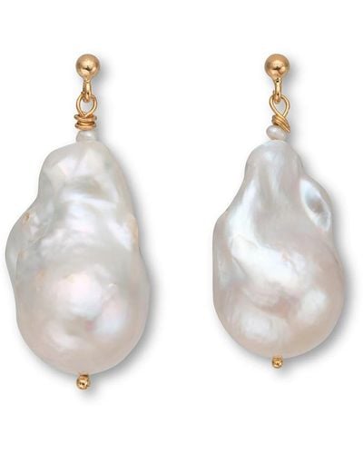 EVA REMENYI Giséle Baroque Pearl Earrings - White