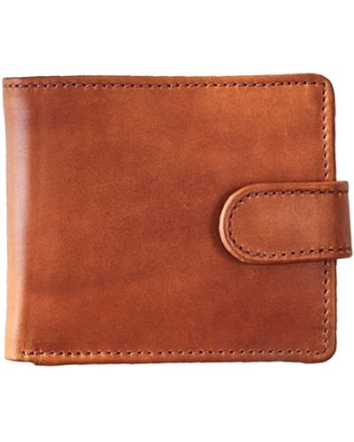 VIDA VIDA Vida Tan Leather Tri Fold Wallet With Rfid - Brown