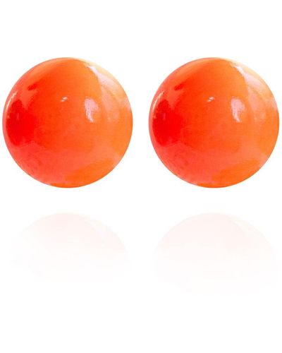 Saule Label Gaia Jumbo Earrings In Crimson Blaze - Orange