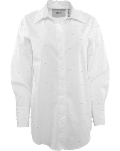 Theo the Label Echo Pearly Shirt Col - White