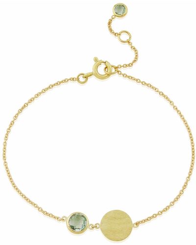 Auree Bali 9ct Gold August Birthstone Bracelet Green Amethyst - Metallic