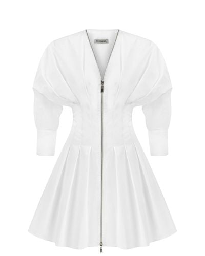 Nocturne Zippered Dress - White