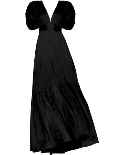 Angelika Jozefczyk Lerena Chiffon Evening Gown - Black