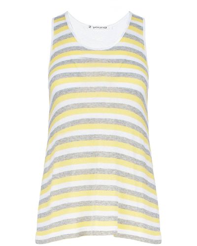 Conquista Racer Back Striped Top - Yellow
