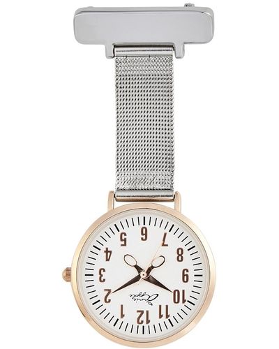 Bermuda Watch Company Annie Apple Rose Gold Mesh Nurse Fob Watch - Metallic