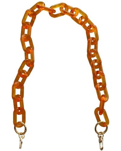 CLOSET REHAB Chain Link Short Acrylic Purse Strap In Blaze - White