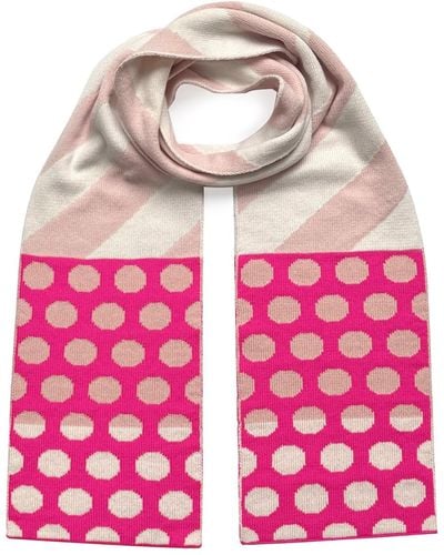 INGMARSON Stripes & Circles Wool & Cashmere Scarf Pink