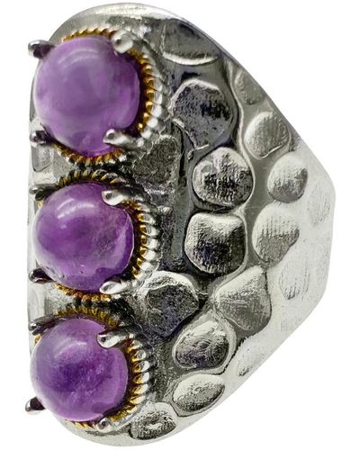 Farra Amethyst Stones nugget Adjustable Ring - Multicolour