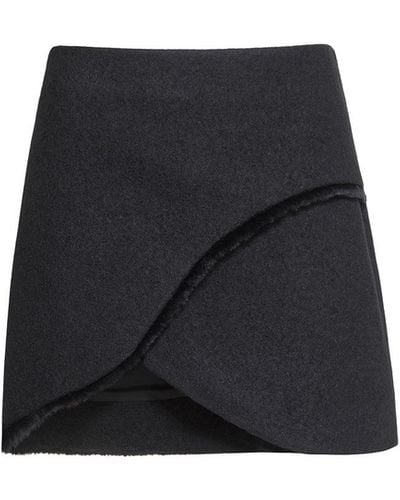 Audrey Vallens Venus Boiled Wool Skirt - Black