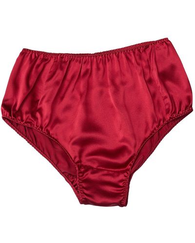 Soft Strokes Silk Pure Mulberry Silk French Cut Knickers - Red