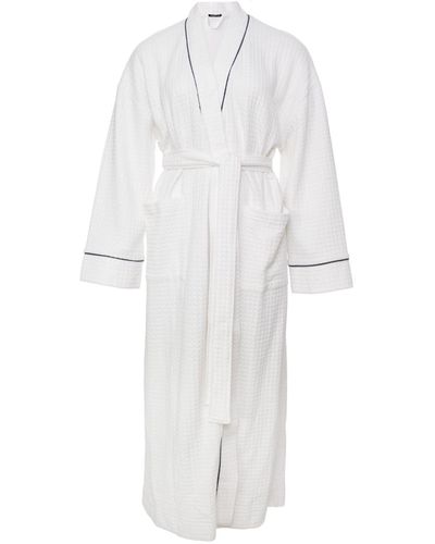Pretty You London Luxury Suite Waffle Robe In - White
