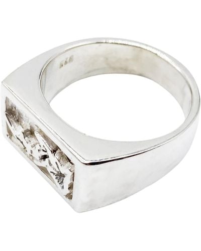 Ocean Rebel Solid Sterling Ring - Metallic