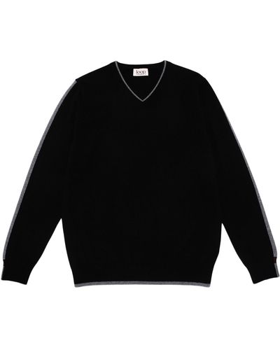 Loop Cashmere V Neck Sweater In - Black