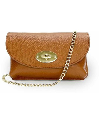 Apatchy London The Mila Tan Leather Phone Bag - Brown