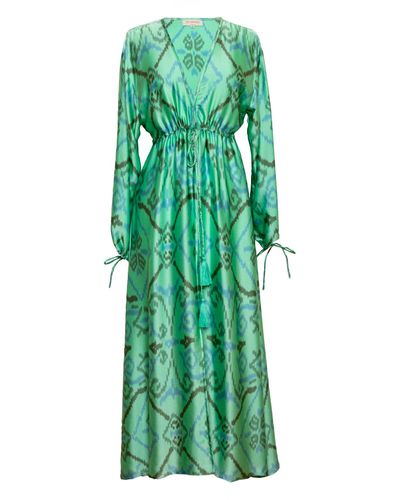 [et cetera] WOMAN Enchanted Deep V Midi Dress - Green