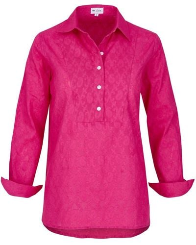 At Last Cotton Mayfair Shirt In Hot Pink
