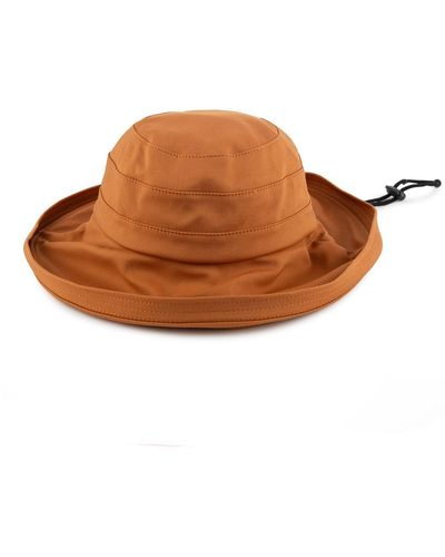 Justine Hats Orange Wide Sun Hat For - Brown