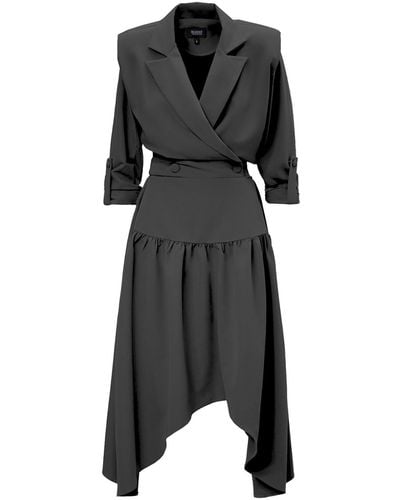 BLUZAT Blazer Midi Dress - Black
