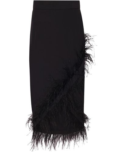 Madebyza Feather Trimmed Skirt - Black