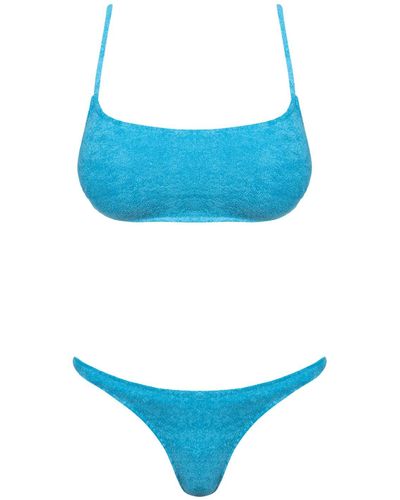 Cliché Reborn Towel Swimsuit With Straps - Blue