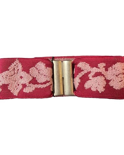 LARA MOTI And Pink Flower Elastic Belt - Red