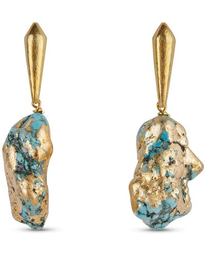 Ana Dyla Turquoise Earrings - Metallic