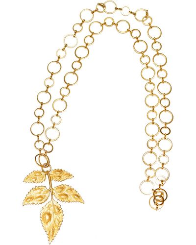 Pats Jewelry En Leaf Necklace - Metallic