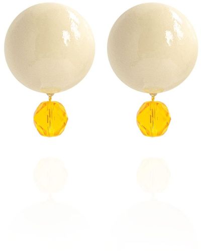 Saule Label Luna Earrings In Harvest Moon - Yellow