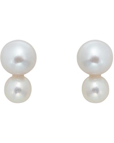 Ora Pearls Plua Pearl Studs - Metallic