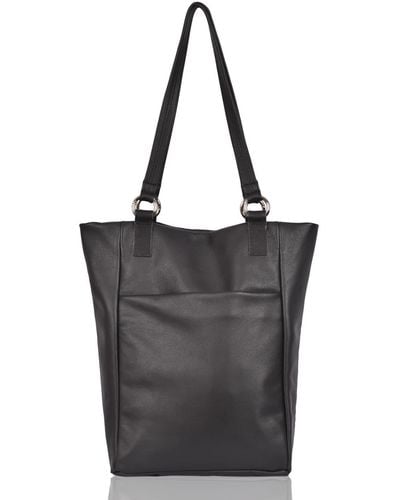 Owen Barry Leather Shoulder Bag Mosses - Black