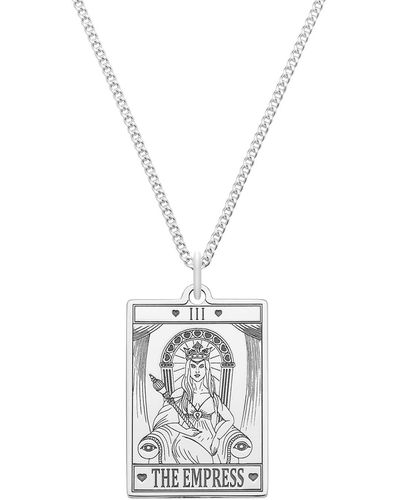 CarterGore Large Sterling Silver "the Empress" Tarot Card Necklace - White