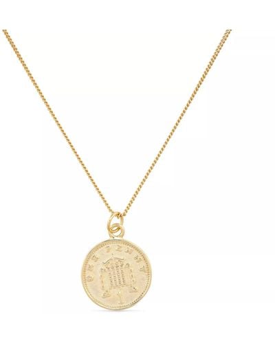 Elk & Bloom Chunky Lucky Penny Coin Medallion Necklace - Metallic